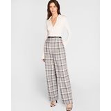 Plaid Pleat Front Trouser