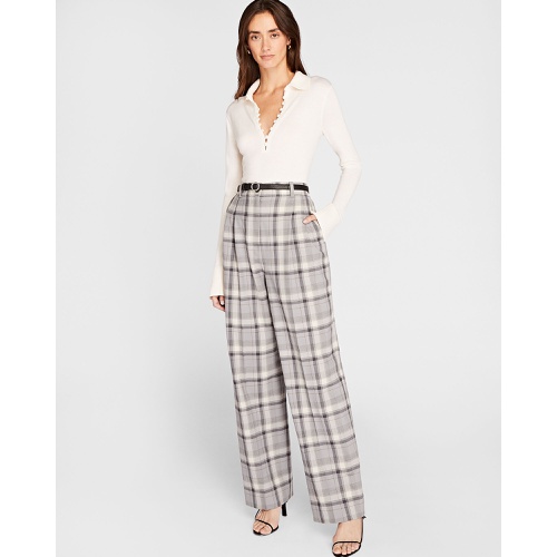 클럽모나코 Plaid Pleat Front Trouser