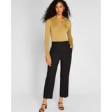 High-Rise Pique Pintuck Trouser