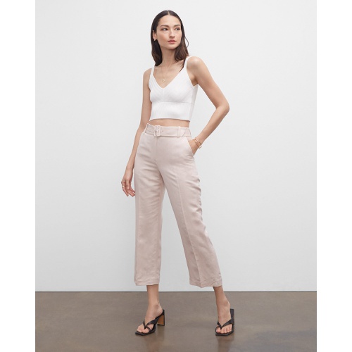 클럽모나코 Belted Linen Blend Trouser