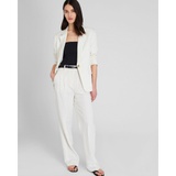 Pinstripe Pleated Linen Blend Trouser