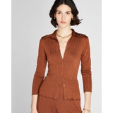 Long-Sleeve Ribbed Cardi