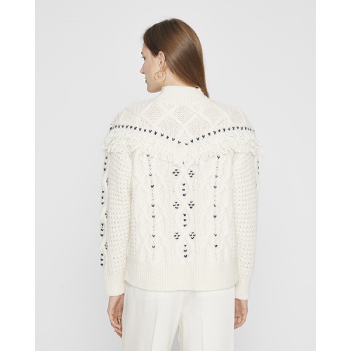 클럽모나코 Embroidered Cable Knit Sweater