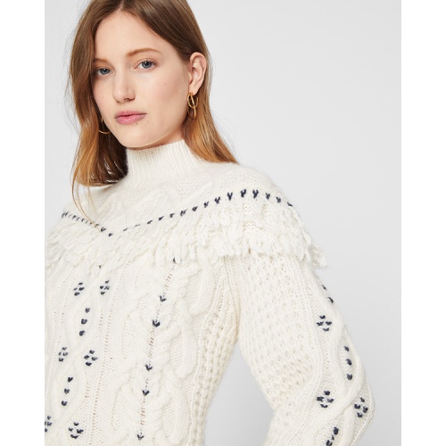 클럽모나코 Embroidered Cable Knit Sweater