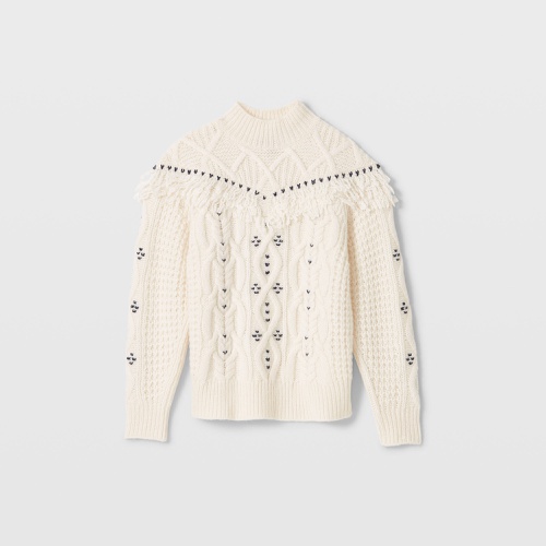 클럽모나코 Embroidered Cable Knit Sweater