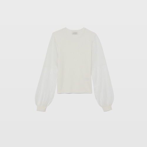 클럽모나코 Ribbed Sheer Sleeve Sweater