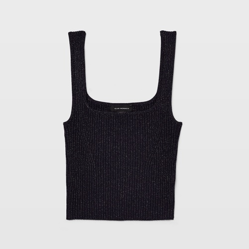 클럽모나코 Metallic Rib Knit Crop Top