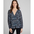 Printed Silk Button Detail Blouse