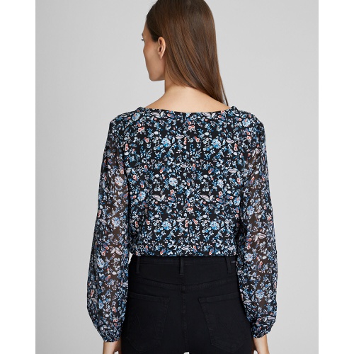 클럽모나코 Printed Silk Button Detail Blouse