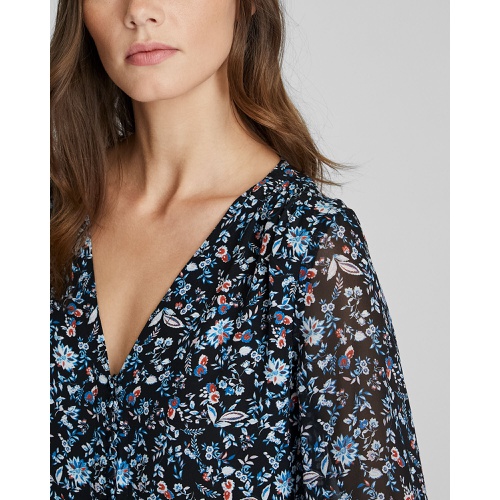 클럽모나코 Printed Silk Button Detail Blouse