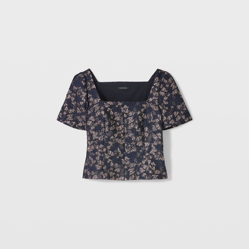 클럽모나코 Brocade Puff Sleeve Blouse