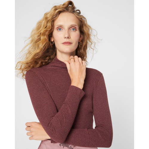 클럽모나코 Julianna Rib Cashmere-Cotton Turtleneck