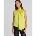 Silk Charmeuse Front Drape Top