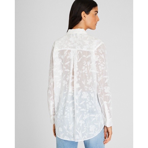 클럽모나코 Sheer Floral Button-Down Shirt