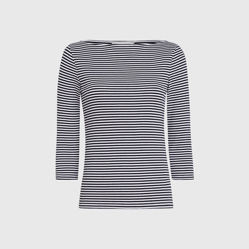 클럽모나코 Bowee Striped Boatneck Tee