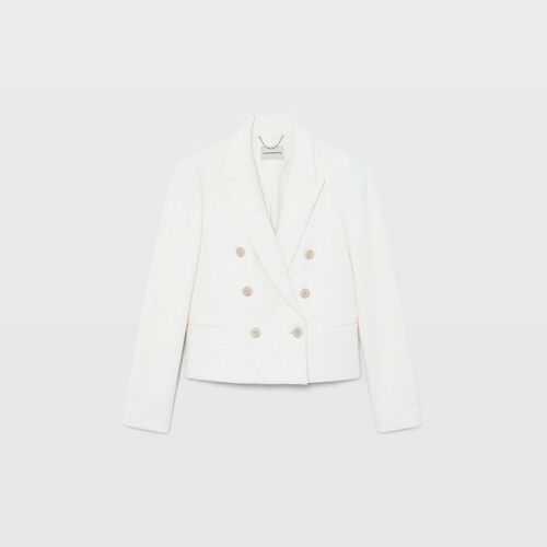 클럽모나코 Textured Cropped Double Breasted Blazer