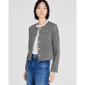 Collarless Tweed Jacket