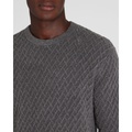 Boucle Half-Diamond Crewneck