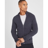 Boucle Waffle Stitch Full Zip Sweater