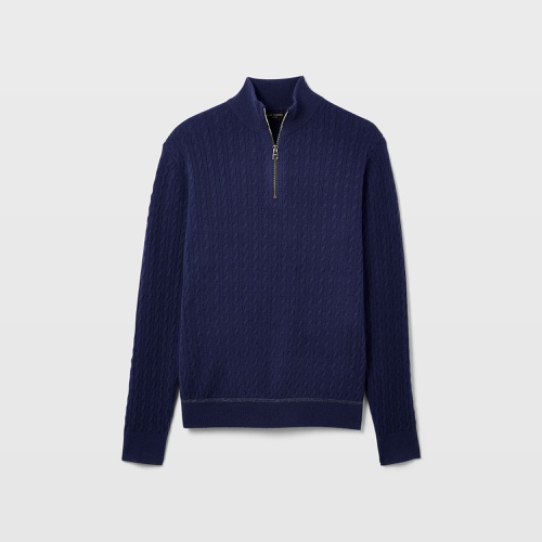 클럽모나코 Cable Tipped Quarter-Zip Sweater