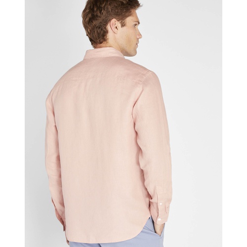 클럽모나코 Long-Sleeve Solid Linen Shirt