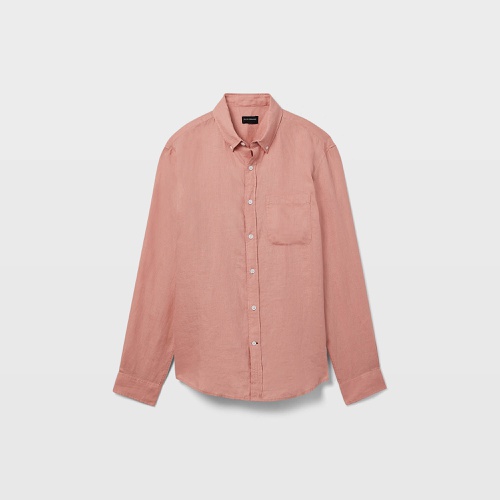 클럽모나코 Long-Sleeve Solid Linen Shirt