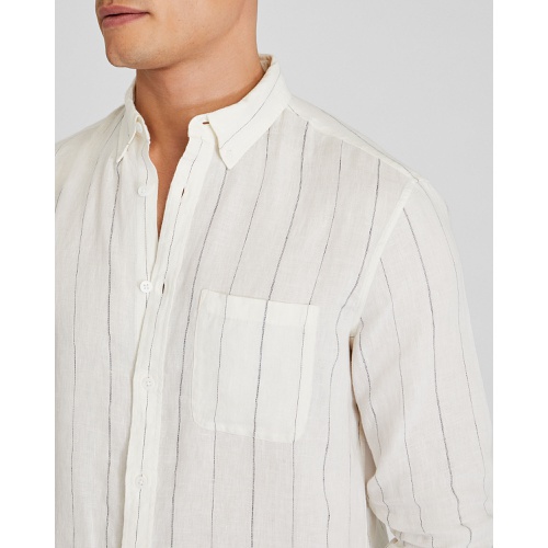 클럽모나코 Long-Sleeve Stripe Linen Shirt