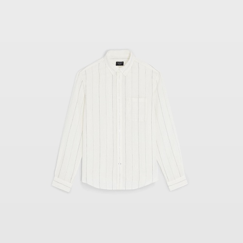 클럽모나코 Long-Sleeve Stripe Linen Shirt