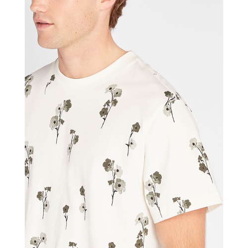 클럽모나코 Short Sleeve Linear Floral Print Tee