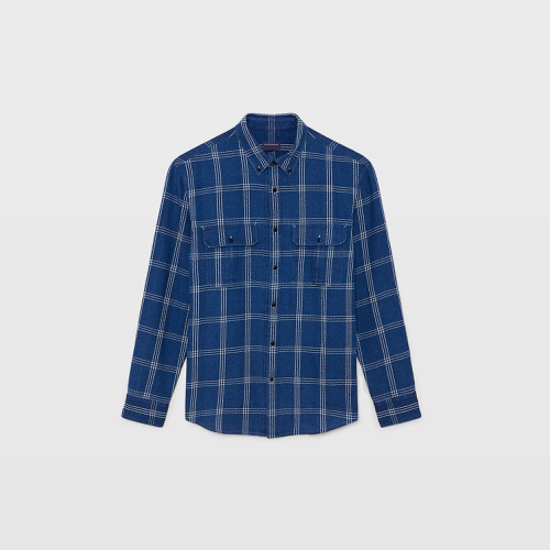 클럽모나코 Long-Sleeve Relaxed Indigo Twill Shirt Jacket