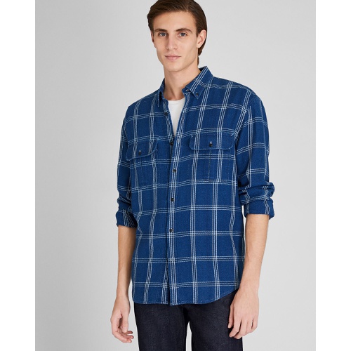 클럽모나코 Long-Sleeve Relaxed Indigo Twill Shirt Jacket