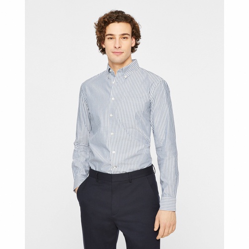 클럽모나코 Long-Sleeve Banker Stripe Poplin Shirt