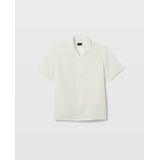 Short Sleeve Camp Collar Seersucker Shirt