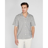 Short Sleeve Camp Collar Gingham Oxford Shirt