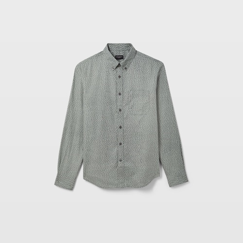 클럽모나코 Long-Sleeve Textured Print Poplin Shirt