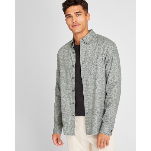 클럽모나코 Long-Sleeve Textured Print Poplin Shirt