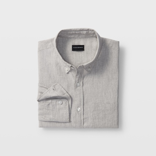 클럽모나코 Slim Jaspe Linen-Cotton Shirt