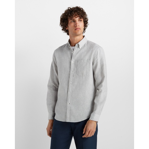 클럽모나코 Slim Jaspe Linen-Cotton Shirt