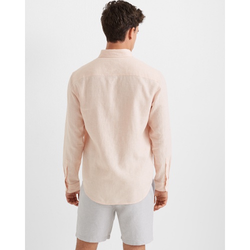 클럽모나코 Slim Jaspe Linen-Cotton Shirt