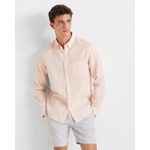 클럽모나코 Slim Jaspe Linen-Cotton Shirt