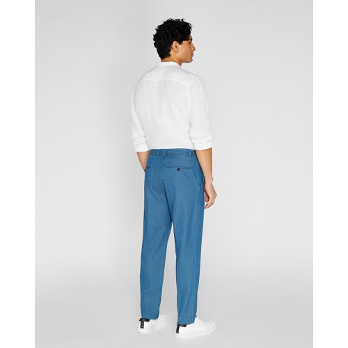 클럽모나코 Light Indigo Chambray Tapered Dress Trousers