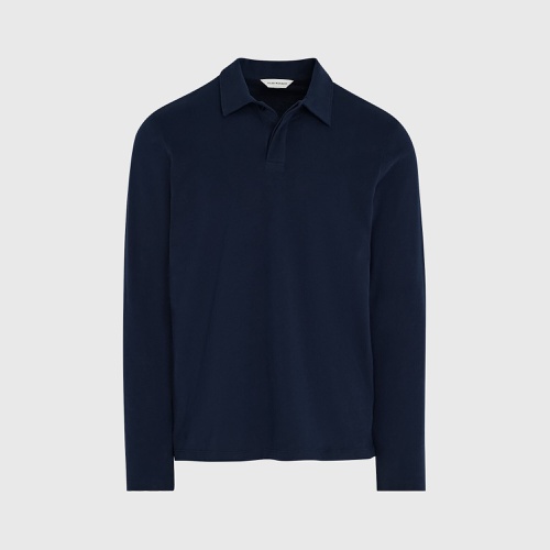 클럽모나코 Long-Sleeve Brushed Cotton Polo