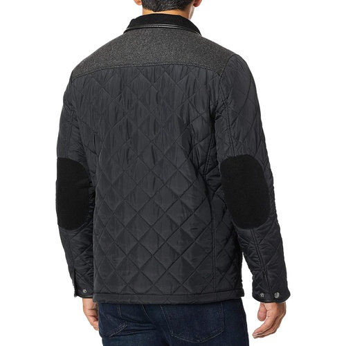 콜한 Cole Haan Mens Quilted Jacket with Corduroy Collar