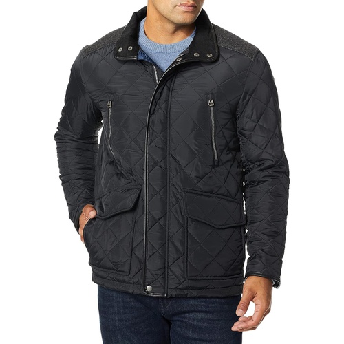 콜한 Cole Haan Mens Quilted Jacket with Corduroy Collar