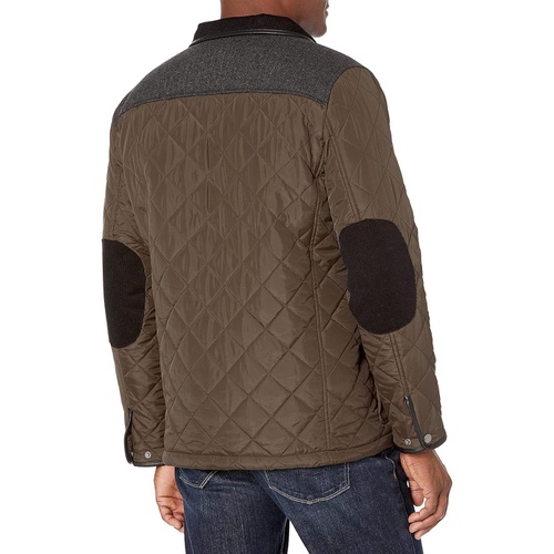 콜한 Cole Haan Mens Quilted Jacket with Corduroy Collar