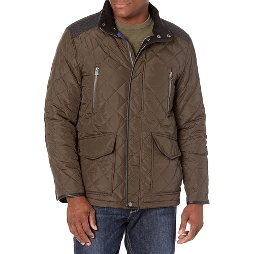 콜한 Cole Haan Mens Quilted Jacket with Corduroy Collar