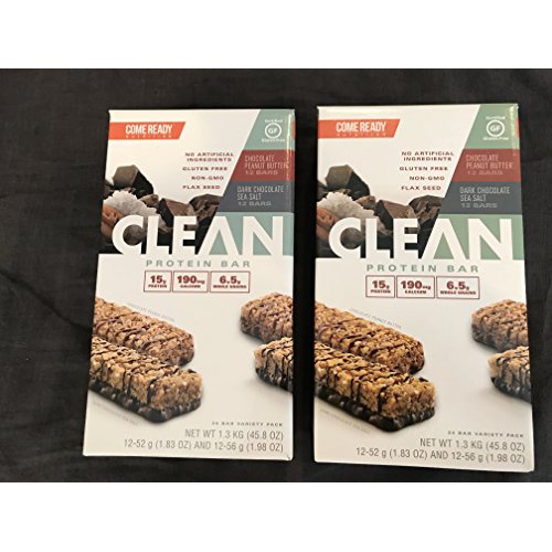  Come Ready Nutrition Clean Protein Bars (2 pack) 48 Total Bars - 24 Chocolate Sea Salt and 24 Chocolate Peanut Butter ONLY $1.19/BAR