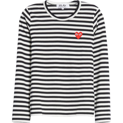 꼼데가르송 Comme des Garcons PLAY Cotton Tee_BLACK/ WHITE