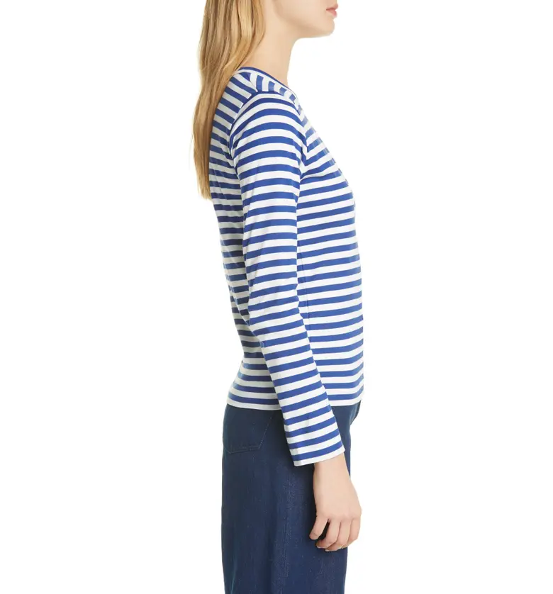 꼼데가르송 Comme des Garcons PLAY Cotton Tee_NAVY/ WHITE