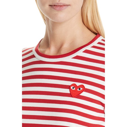 꼼데가르송 Comme des Garcons PLAY Cotton Tee_RED/ WHITE